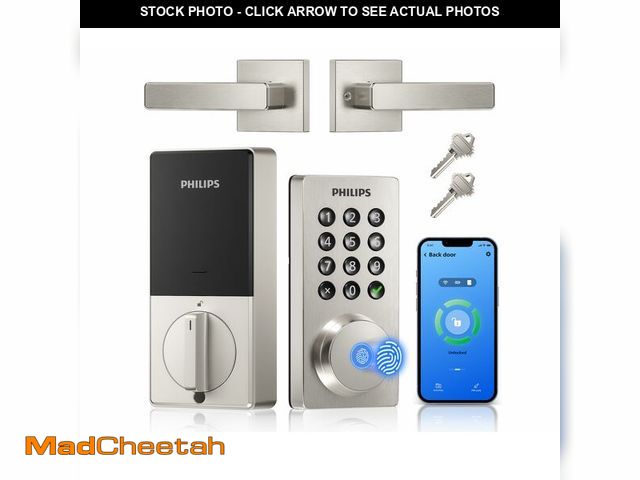 Lot 74-14384034 - Philips WiFi Keypad Door Lock with Handle, Built-in WiFi, APP Remote Control, Voice &amp; Fingerprin...