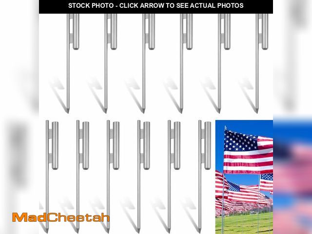 Lot 74-14284622 - Shimeyao 12 Pcs 23 Inch Flag Spike Heavy Duty Feather Flag Ground Spike Pole Ground Stake for Swoope...