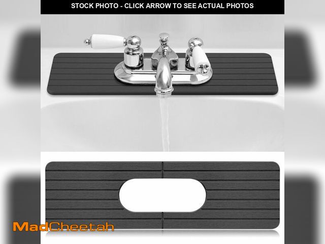 Lot 74-12978503 - Teenyyou an Oval Hole Gray Faucet Mat for Kitchen Sink 17.32" x 4.6" Kitchen Faucet Absorbent Mat Di...