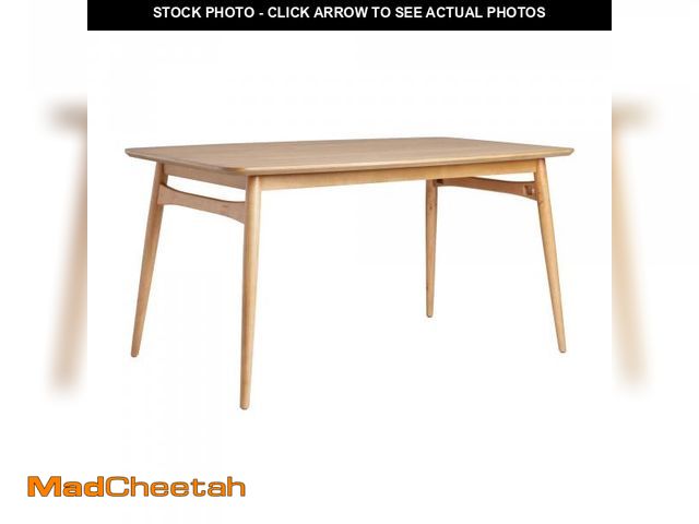 Lot 74-12493964 - (MISSING HARDWARWE) Walker Edison Mid-Century Modern Solid Wood Tapered-Leg Dining Table, 59 Inch, E...