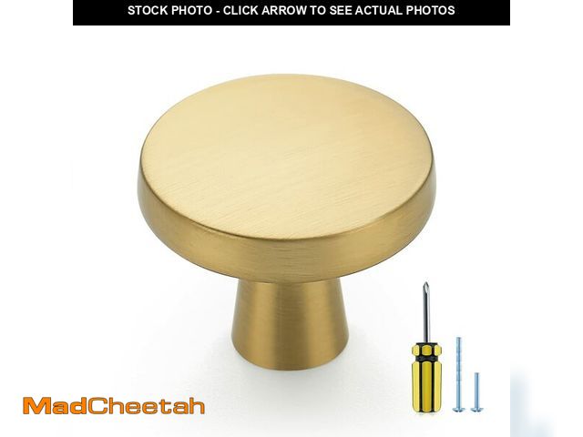 Lot 74-14384480 - Ravinte 30 Pack Solid Knobs Kitchen Cabinet Round Pulls Dresser Handles Gold Cupboard Hardware Brush...