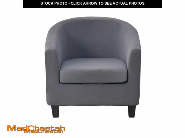 Lot 74-11978601 - GOSTADY Club Chair Slipcover 2 Piece Solid Color Tub Chair Slipcover Soft Stretch Round Barrel Chair...