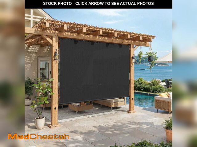 Lot 74-14087292 - Vicllax 8'Wx8'H Outdoor Blinds Sun Roller Shades for Patio Crank Operation, Black (Splice) - UNUSED