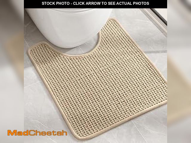 Lot 74-12124622 - Color&amp;Geometry Chenille Toilet Rugs U Shaped Washable, Absorbent, Stain Resistant, Non Slip, Qui...