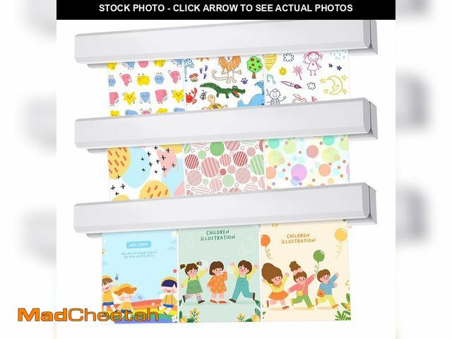 Lot 74-12883070 - Vercraft 3 Pack Kids Wall Mounted Hanging Magnetic Artwork and Picture Display Bar for Displaying Pi...