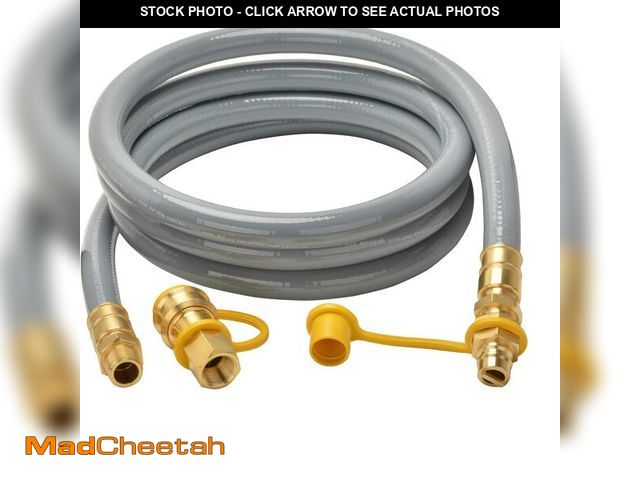 Lot 74-14151214 - onlyfire 12 Ft 3/4" ID Natural Gas Hose with Quick Connect/Disconnect Fittings for NG/LP Propane App...