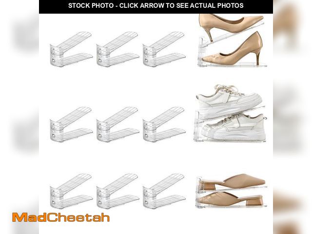 Lot 74-12443677 - Uni HIMO 12 Pack Shoe Slots Organizer Adjustable Level Shoe Stacker Holder Storage Space Saving Snea...
