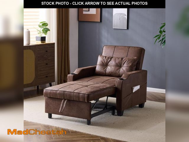 Lot 74-12269911 - VINGLI Sofa Bed Chair Recliner, 3-in-1 Convertible Sleeper Sofa Chair Bed Rustic Daybed Pull Out Cou...