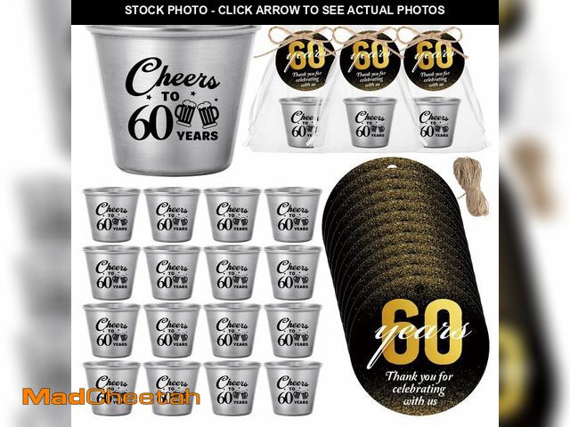 Lot 74-14272352 - Skybooly 50 Sets 60th Birthday Party Favors for Guests Souvenir Shot Glasses Cheers to 50 Year Stain...