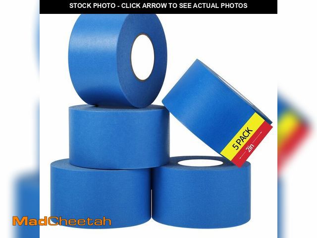 Lot 74-14208907 - Fyguard 5 Rolls Painters Tape 2 Inch Wide, Blue Painters Tape Bulk 1.89In Ãâ 55Yd Ãâ 5 Rolls B...
