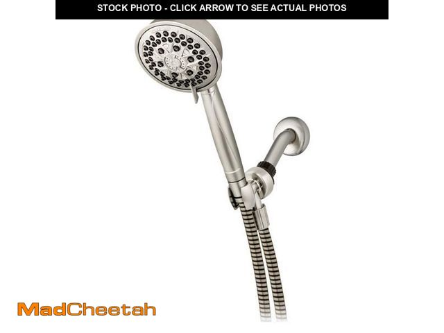 Lot 74-12870654 - Waterpik PowerPluse Massage Brushed Nickel 7 Settings Handheld Showerhead 1.8 Gpm - UNUSED