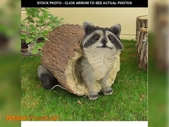Lot 74-12608066 - Teaeeno Garden Raccoon Decor Outdoor Animal Statue,Raccoon Decoration Large Lawn Ornament,Garden Ani...