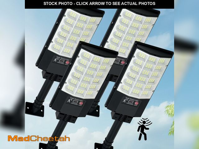 Lot 74-14153683 - TFKK Solar Street Lights Outdoor, Waterproof Motion Sensor Solar Lights with Remote Control, 6500K D...