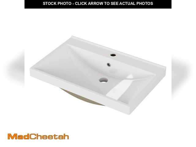 Lot 74-14224362 - LIVACA 24 in. 15 in. Drop-In Bathroom Sink in Glossy White Ceramic with Thickened Basin Durable Cons...