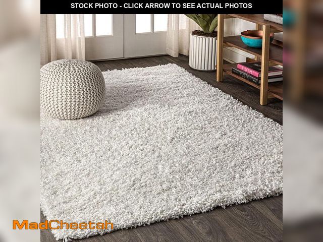 Lot 74-12162394 - JONATHAN Y Mercer Shag Plush White Indoor Area Rug, 8x10, Transitional, Modern, Easy-Cleaning for Li...