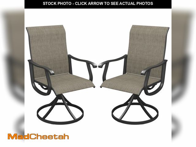 Lot 74-14252271 - VICLLAX Patio Chairs Set for 2, Outdoor Swivel Patio Dining Chairs with Textilene Fabric and Armrest...