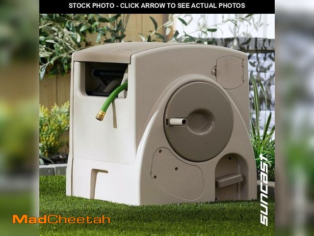 Lot 74-14275251 - Suncast 100 ft. Powerwind Automatic Rewind Hose Reel - UNUSED