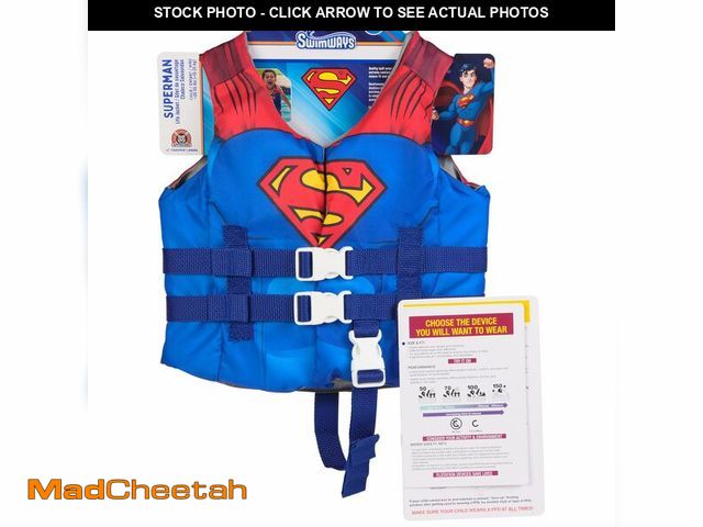 Lot 74-12442933 - SwimWays DC Swim Trainer Life Jacket, US Coast Guard Approved Life Vest Kids Swim Vest, Pool Floats ...