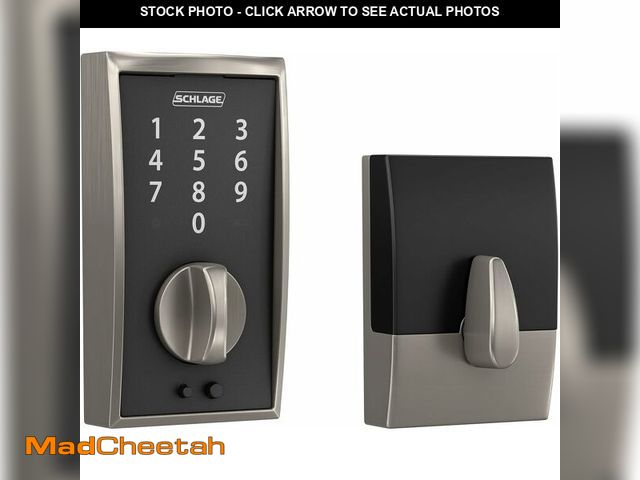 Lot 74-14591533 - Schlage Touch Electronic Deadbolt Lock with Camelot Trim, Satin Nickel - UNUSED