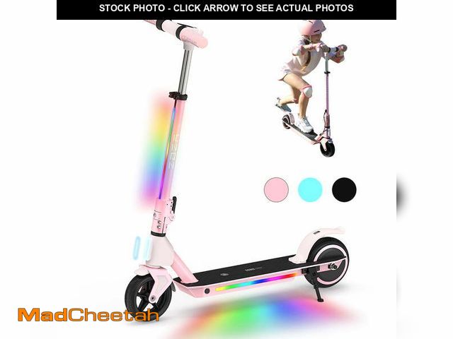 Lot 74-14288524 - ZDZA Electric Scooter for Kids Ages 6-14, 10mph, 6mi Range 130W Escooter for Kids with LED Light, Ad...