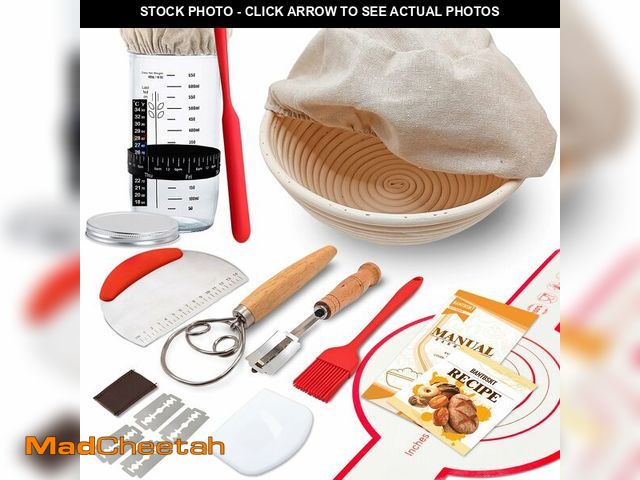 Lot 74-14207514 - Complete Sourdough Starter Kit, Sourdough Bread Baking Supplies, Banneton Bread Proofing Basket with...