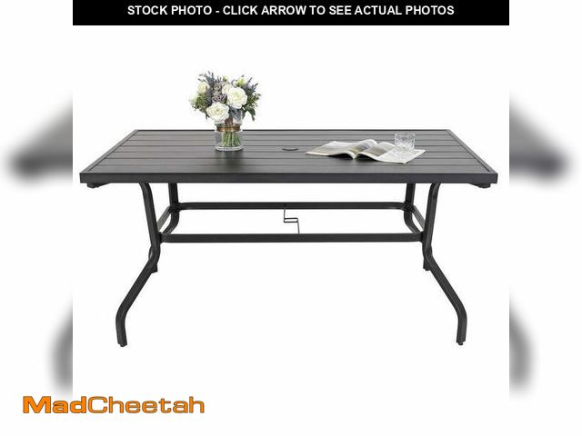 Lot 74-12770932 - (MISSING HARDWARE) Nuu Garden Outdoor 61 X 37 Rectangle Dining Table With 1.57 Umbrella Hole 6-Perso...