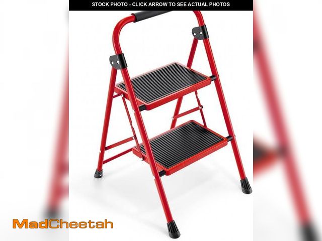 Lot 74-12399142 - KINGRACK 2 Step Ladder, 2 Step Folding,Kitchen Ladder with Anti-Slip and Wide Pedal,Small Step Ladde...