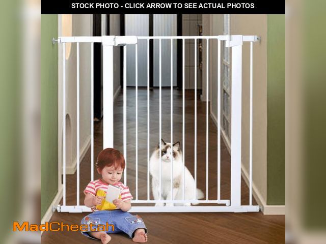 Lot 74-12143701 - Baby Safety Gate, 36" Tall, 29.5-43.3" for Stairs and Doorway,Gate for Ages 6 to 36 Months,White - U...