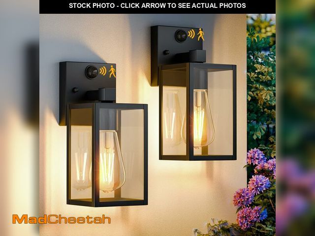 Lot 74-13772864 - 2 Pack Motion Sensor Outdoor Light Fixtures Wall Mount, H 10.24'' Small Front Porch Lights for House...