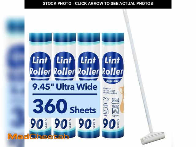 Lot 74-12438441 - Large Lint Rollers for Carpet, 9.45'' Sticky Rollers for Floor with 360 Sheets, Extendable Long Hand...