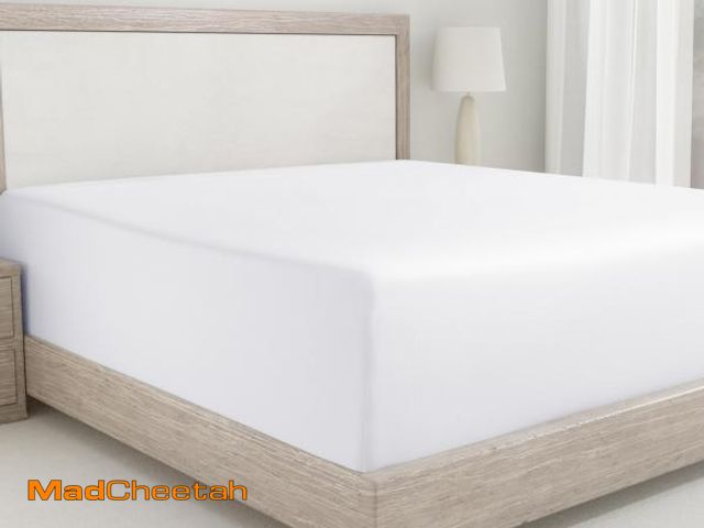 Lot 74-12214128 - California Design Den King Size Fitted Sheet White, 100% Cotton 400 Thread Count Sateen, Deep Pocket...