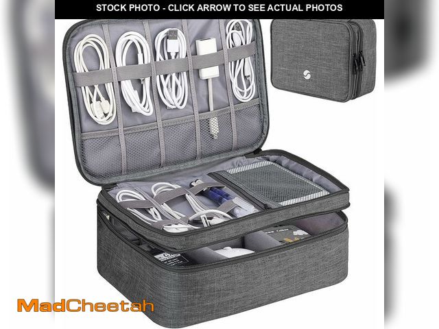 Lot 74-12330157 - ORIENT FAMULAY Travel Organizer, Waterproof Cable Bag for Electronic Accessories Double Layer Large ...
