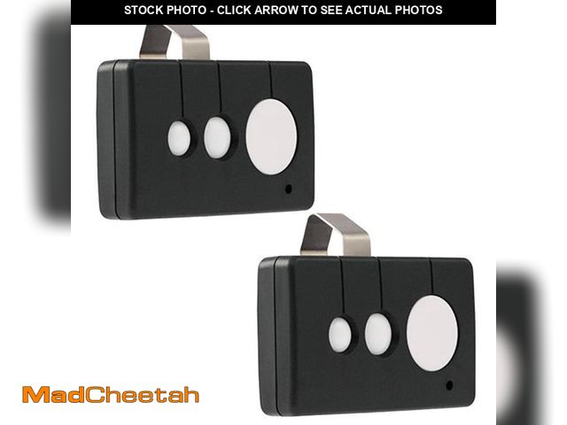 Lot 74-12048517 - CO-Z WCR1 2 Pack Gate Opener Remote Control, 433.92 KHz Gate Clicker with 100' Range Visor Clip, 3 i...