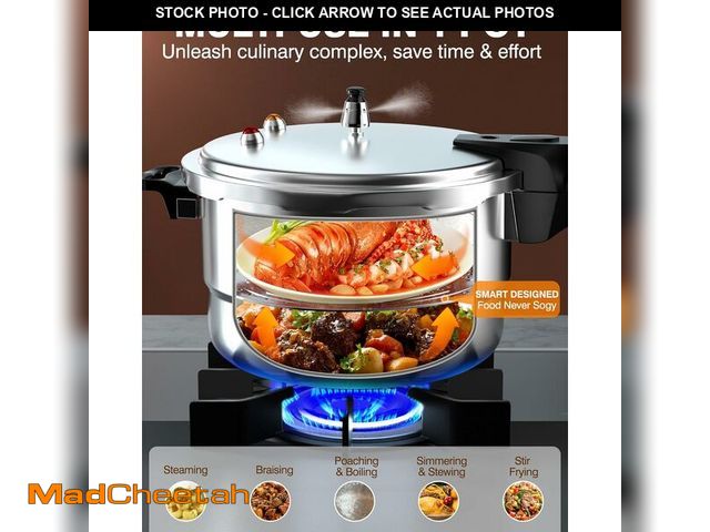 Lot 74-12633459 - WantJoin 13Qt Aluminum Pressure Cooker w/Release Valve &amp; Multiple Protective Devices,Pressure Ca...