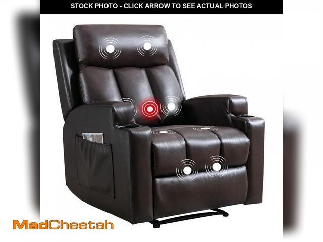Lot 74-12130593 - Phoenix Home Manual Recliner Chair with Massage and Heat, Ergonomic Overstuffed Breathable Fabric Re...