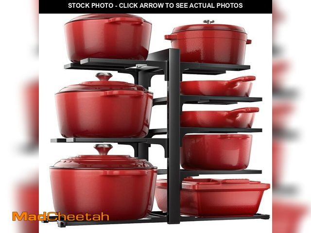 Lot 74-12704399 - ORDORA Pots and Pans Organizer Rack for Cabinet, 15.83" Height 8-Tier Heavy Duty 120LBS Pot Pan Orga...