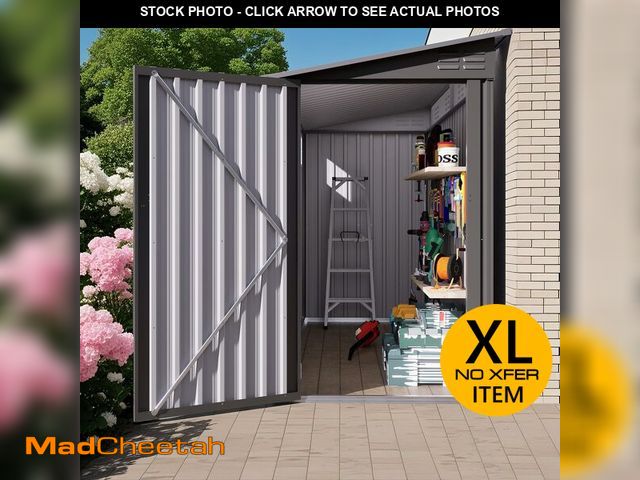 Lot 74-12572123 - KEIKI 4x9 FT Outdoor Metal Storage Shed with Vent and Side Open Door,Sloped Roof for Patio Backyard ...