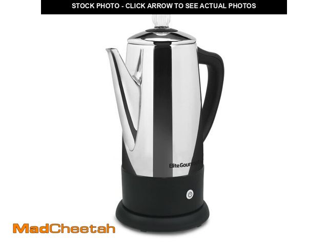 Lot 74-12700306 - Elite Gourmet EC812 Electric 12-Cup Coffee Percolator with Keep Warm, Clear Brew Progress Knob Cool-...