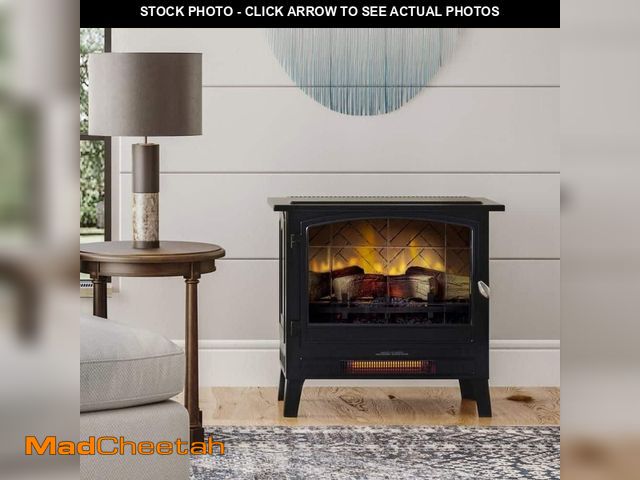 Lot 74-12804072 - COUNTRY LIVING 24 in. 1000 sq. ft. Infrared Smart Wi-Fi Controlled Freestanding Electric Stove Heate...