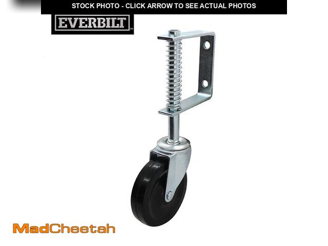 Lot 74-12771629 - Everbilt 4 in. Black Hard Rubber and Steel Swivel Gate Caster with Adjustable Spring Bracket and 125...