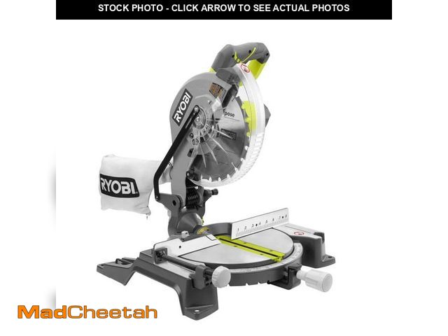 Lot 74-12797372 - RYOBI 14 Amp Corded 10 in. Compound Miter Saw with LED Cutline Indicator - USED
