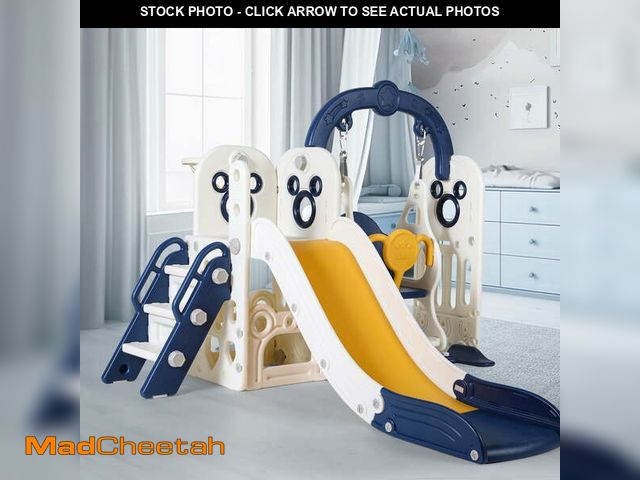Lot 74-12549884 - Arlopu Kids Slide and Swing Set, Large Toddler Slide Climber Playset with Ball &amp; Basketball Hoop...