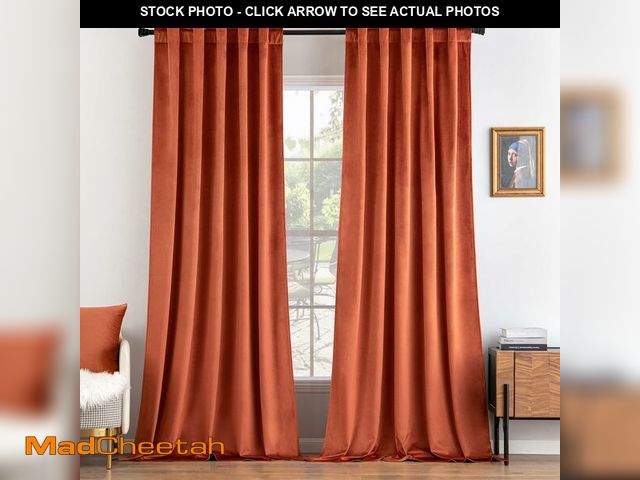Lot 74-13546059 - MIULEE Velvet Curtains 66 Inch Wide - Extra Wide Luxury Room Darkening Curtains for Sliding Door Bed...