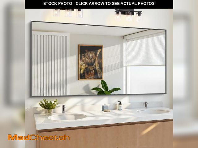 Lot 74-12271219 - KOCUUY Black Bathroom Mirrors for Wall,72x36 Large Rectangle Mirrors for Bathroom Sink,Oversized Wal...