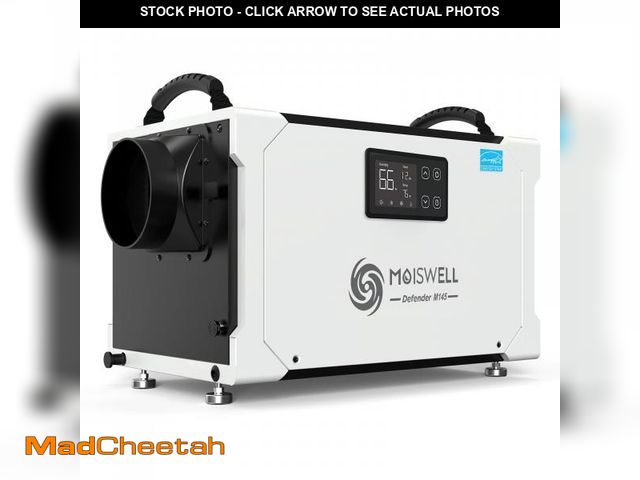 Lot 74-12130344 - Moiswell 145 Pint Commercial Dehumidifier with Drain Hose for Crawl Spaces, Basements, Industry Wate...