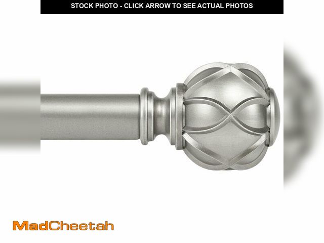 Lot 74-12973965 - KAMANINA Silver Curtain Rods for Windows 72 to 144 Inches (6-12ft) Long Heavy Duty Curtain Rods, 7/8...