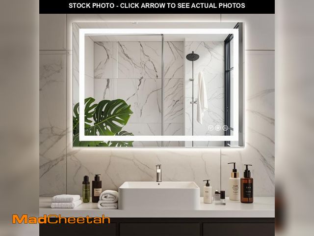 Lot 74-12487495 - EDX 24"X32" Anti-fog LED Bathroom Mirror with Dual Light Source and Three Lighting Modes, White - UN...