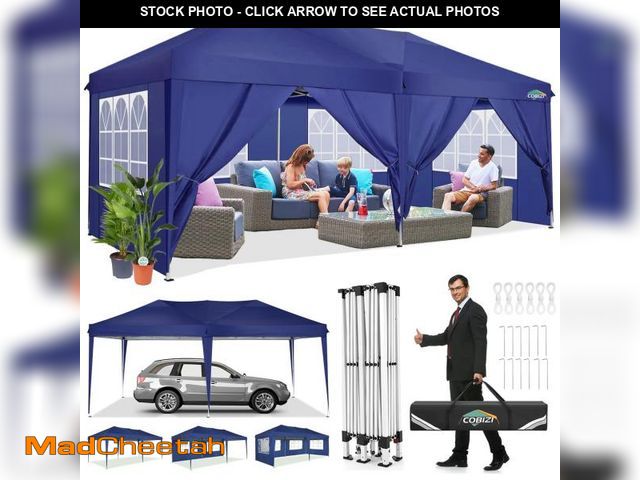 Lot 74-12163922 - (MISSING SIDE WALLS ) COBIZI 10x20 Pop Up Canopy Tent with Removable Sidewalls Waterproof Commercial...
