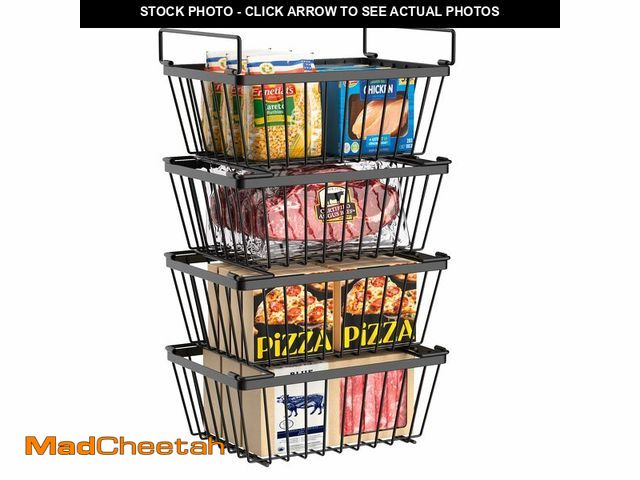 Lot 74-14155015 - Wrrlors Freezer Organizers Bins with Folding HandlesÃ¯Â¼Å4 Pack Stackable Upright Freezer Organizer...