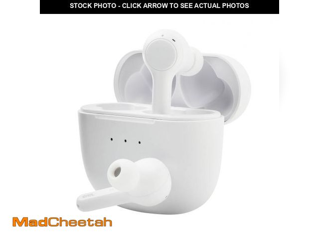 Lot 74-12537533 - onn. Bluetooth True Wireless Headphones with Charging Case, White, 100024715 (New) - USED